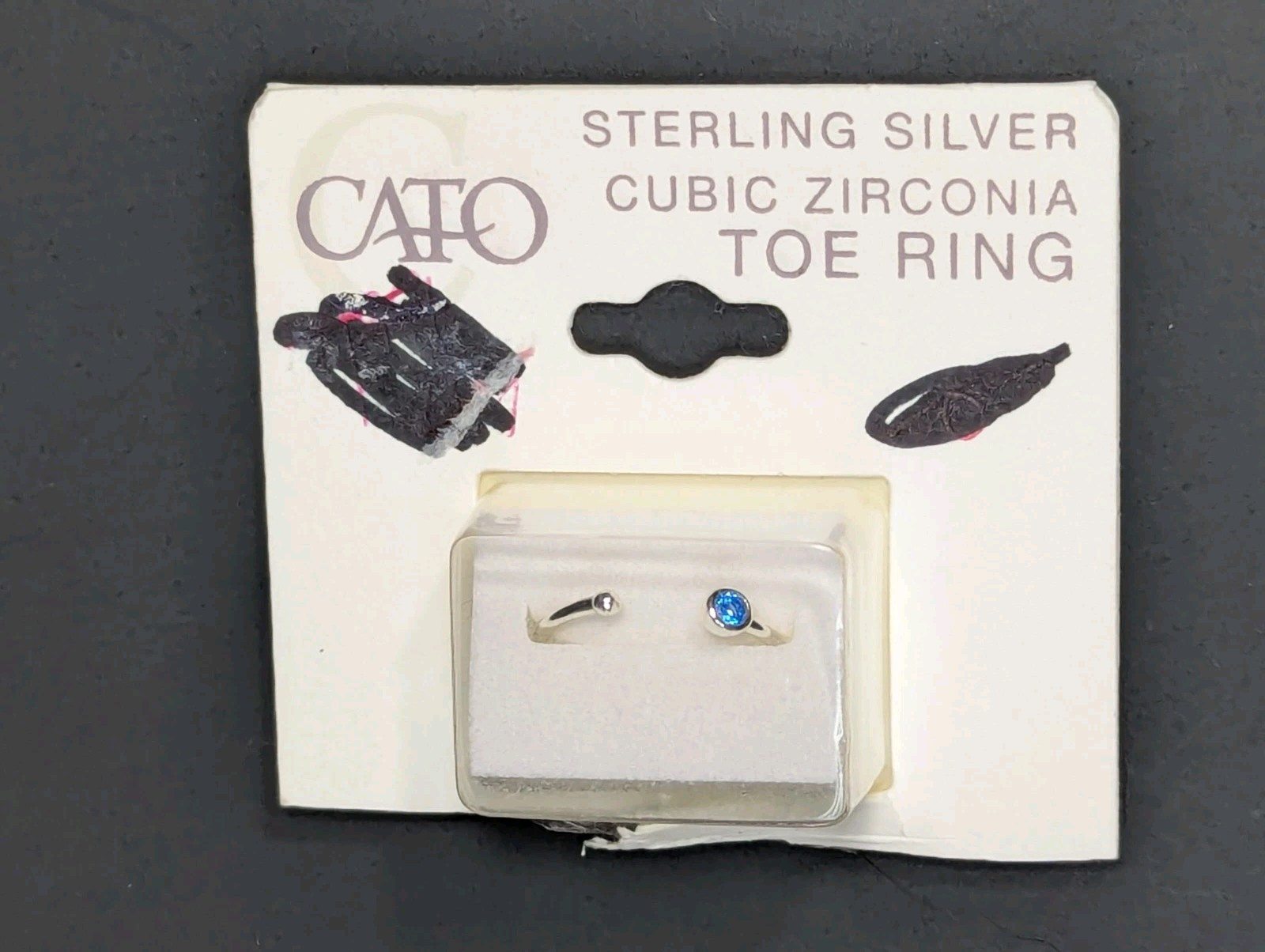 Cato Sterling Silver Blue Cubic Zirconia Toe Ring