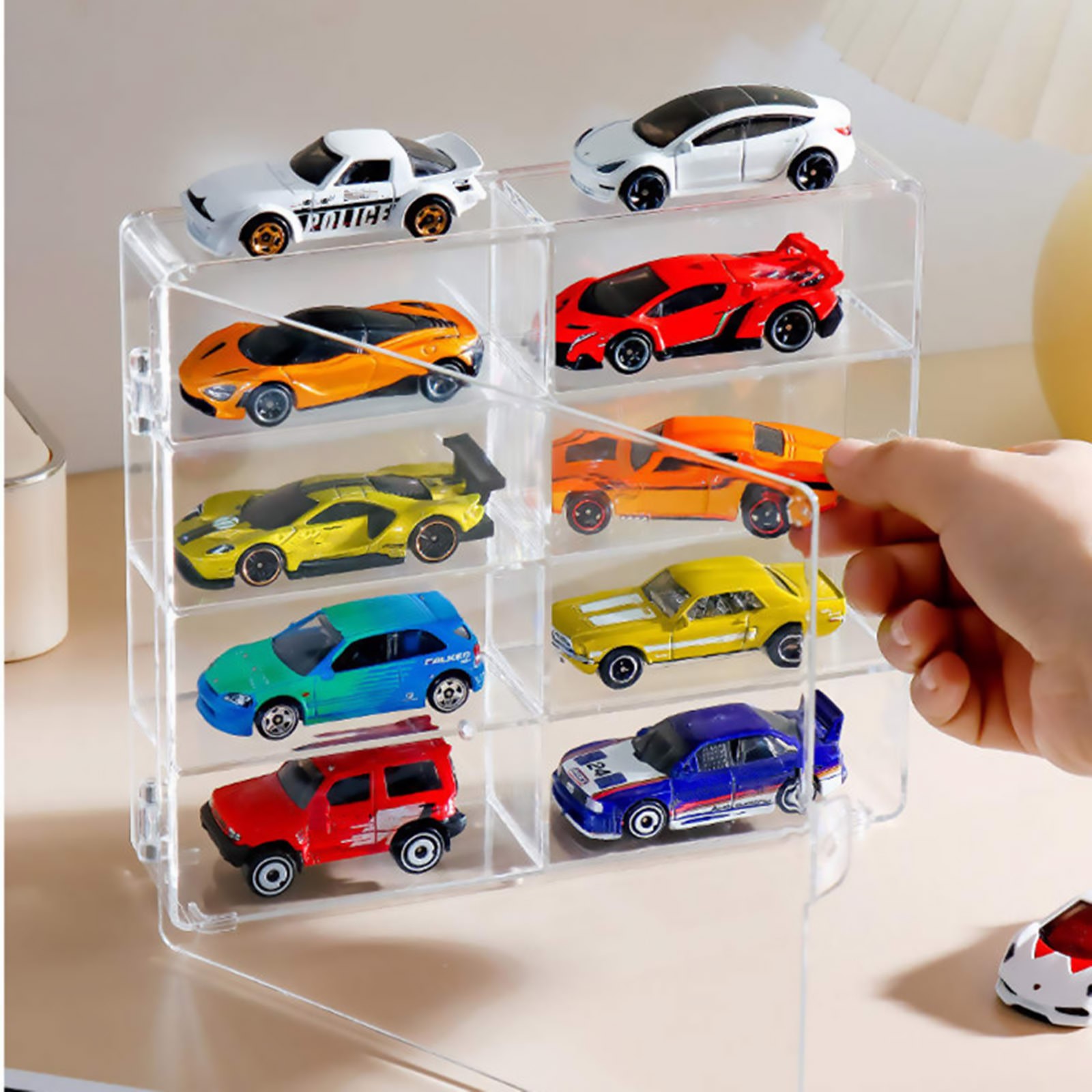1/64 Scale Diecast Display Case 8 Compartment Clear Storage For Hot Wheels