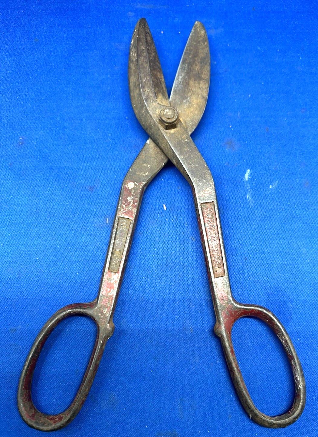 Vintage Bergman Buffalo USA 12" tin snips, forged steel