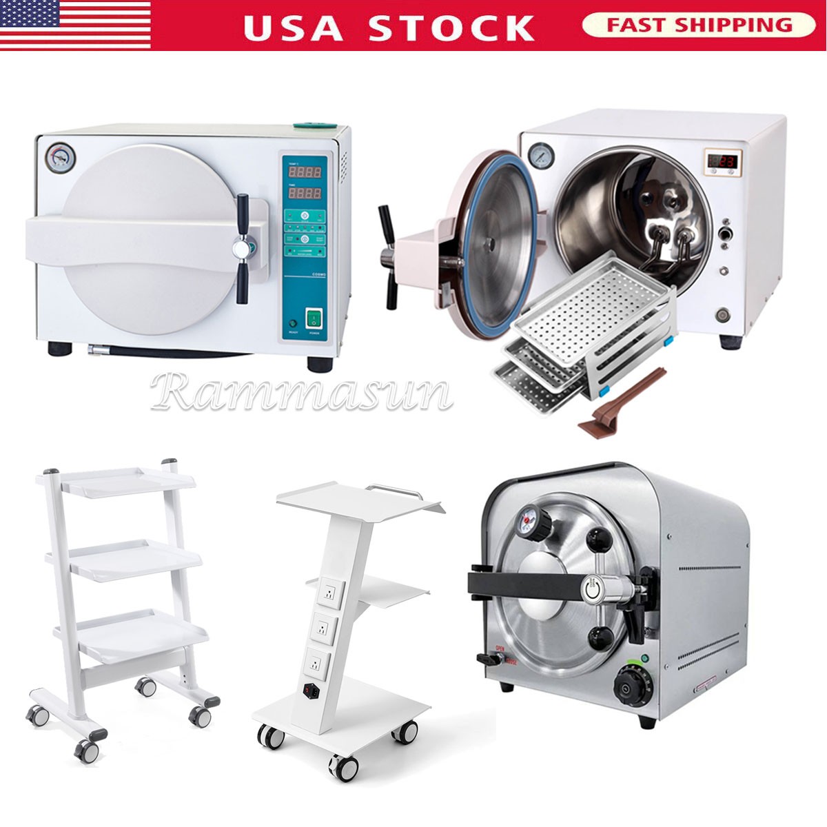 14/18L Dental Autoclave Steam Medical Sterilizer Sterilization Drying / Cart