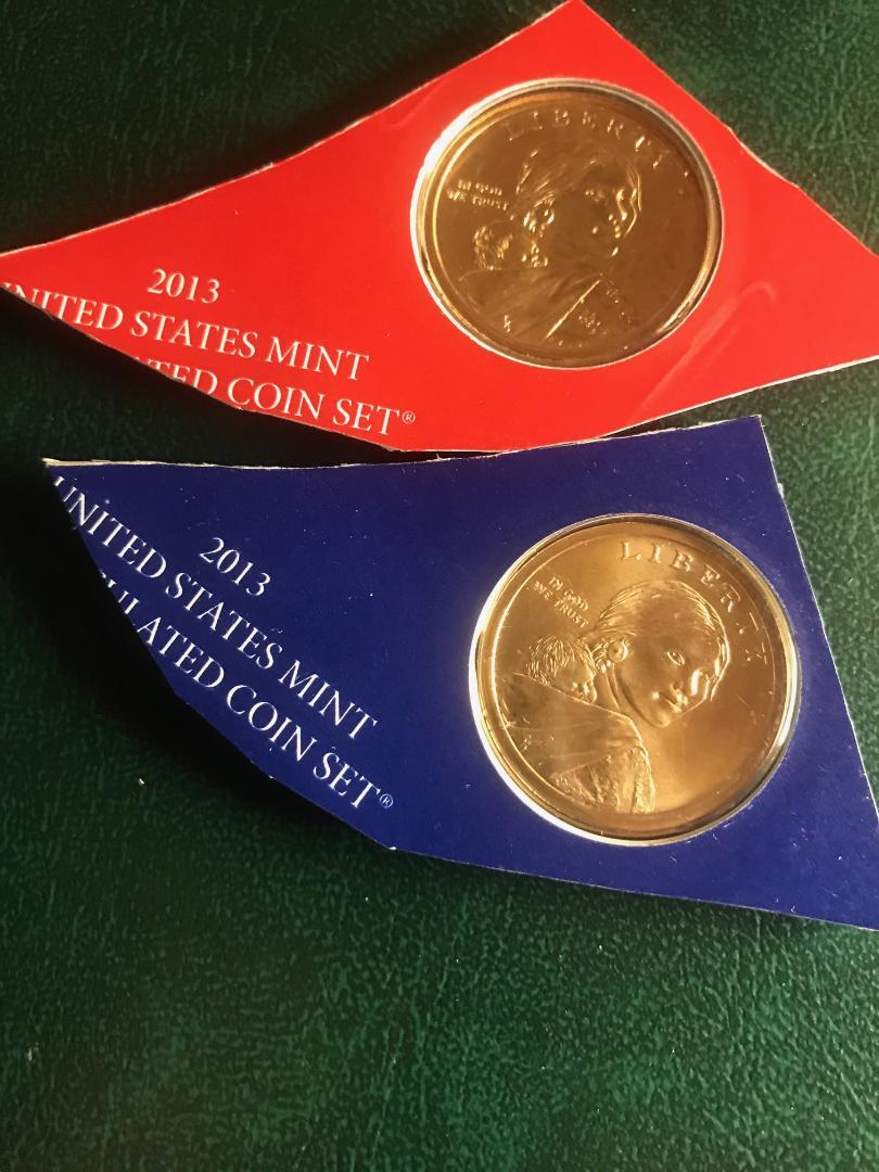 2013P+D UNCIRCULATED SACAGAWEA DOLLAR STILL IN MINT CELLO NICE L@@K