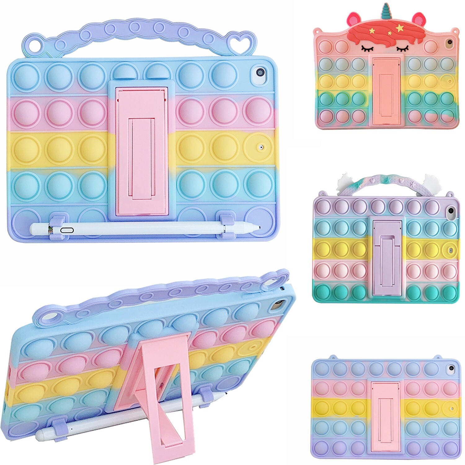 Kids Bubble Cute Stand Case For iPad 6/ 7th 8th 9th 10th 11th Gen A16 Girls Gift