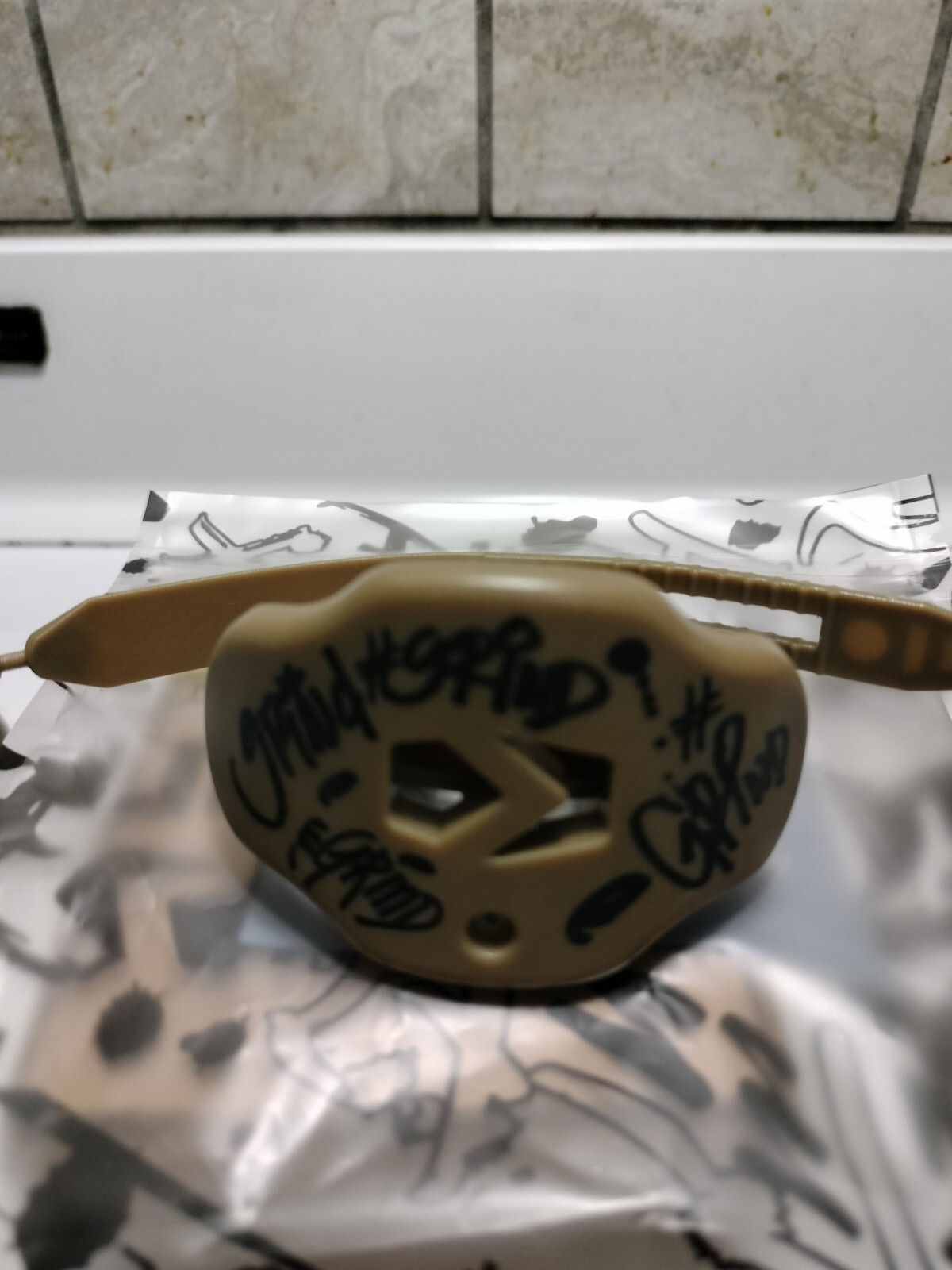 Grind Graffiti Hue Gold Football Mouthguard