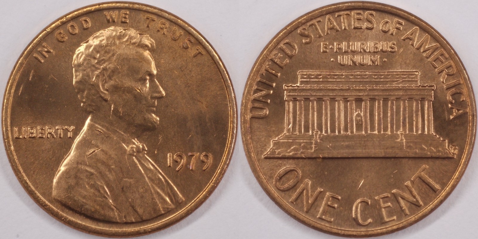 United States 1979 1 Cent Lincoln Memorial KM#201 Bronze
