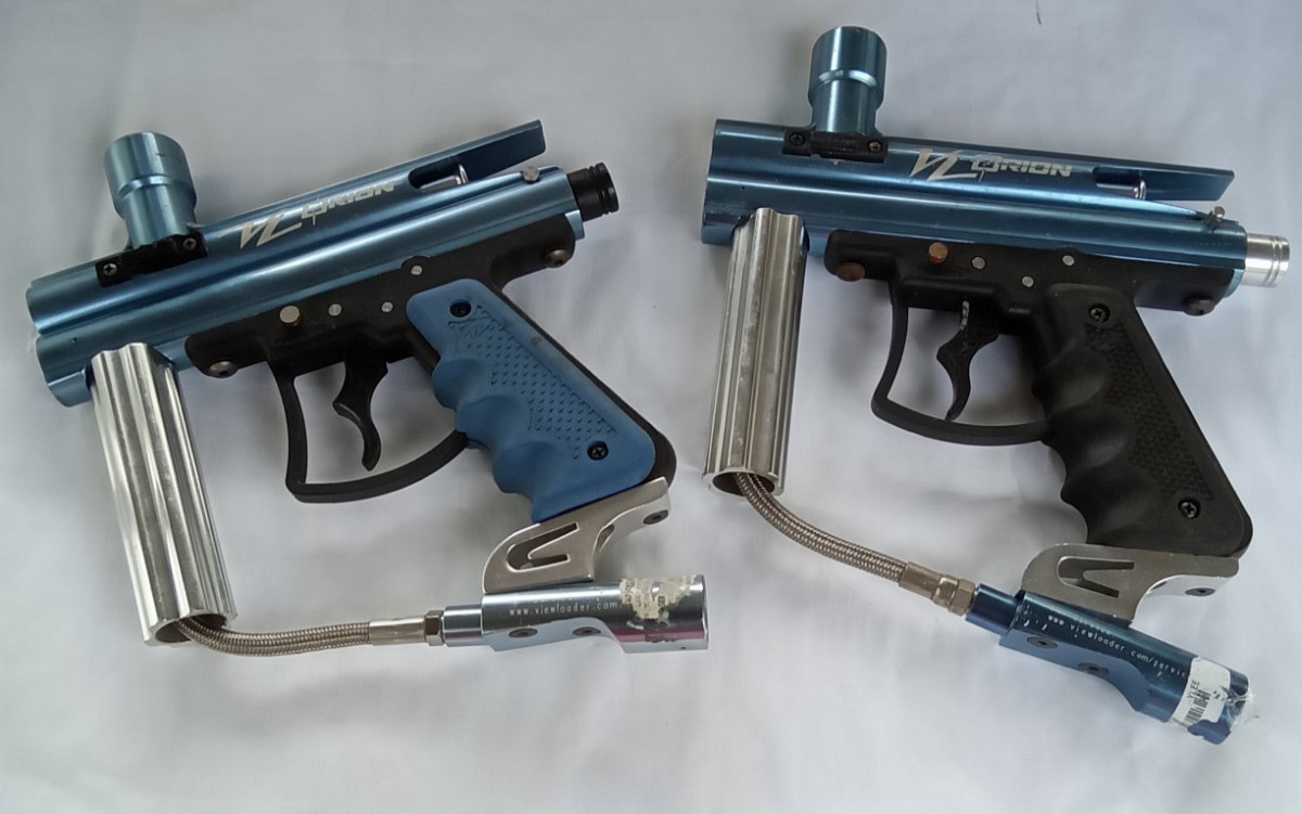 View Loader Orion VL Paintball Guns Blue Chrome Marker 2 Finger Trigger Untested