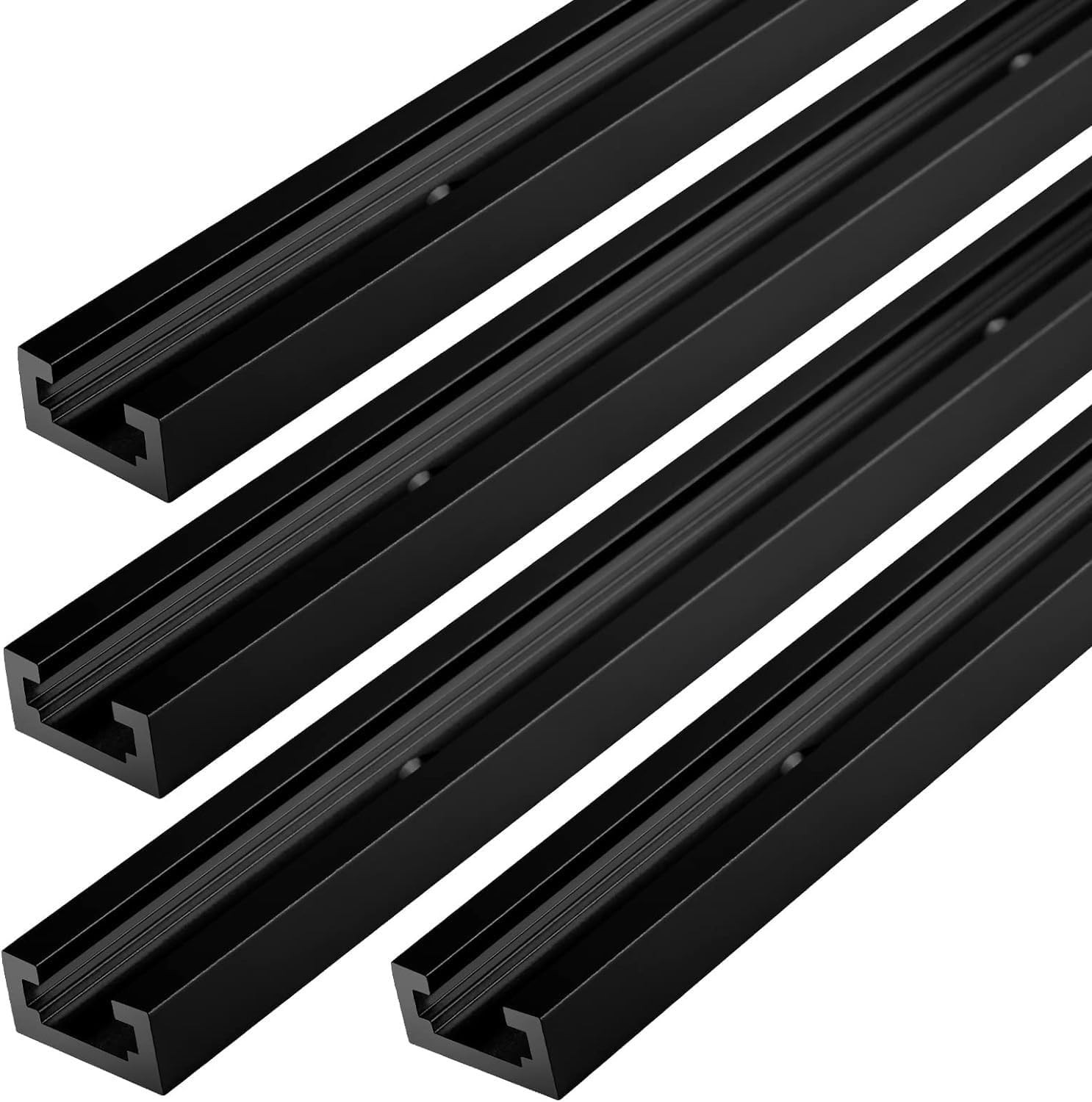 4 PCS 48 Inch Black Universal Aluminum DoubleCut TTrack Woodworking Jig