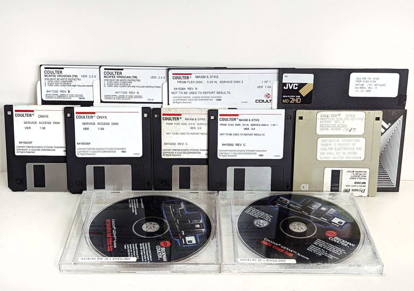 MEGAPACK Beckman Coulter Software for GEN-S MAXM STKS ONYX, 8 Disks & 2 CDs
