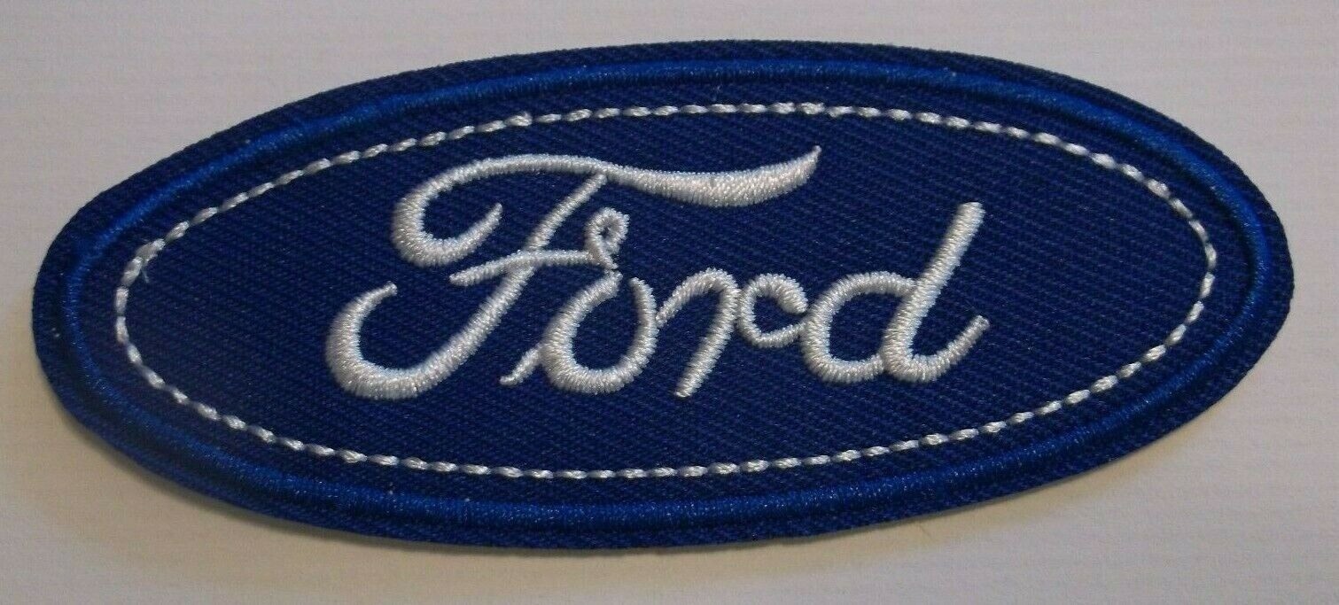 Ford Motors Emblem Patch~Car Truck Auto~3 1/2" x 1 1/2"~Embroidered~Iron Sew On