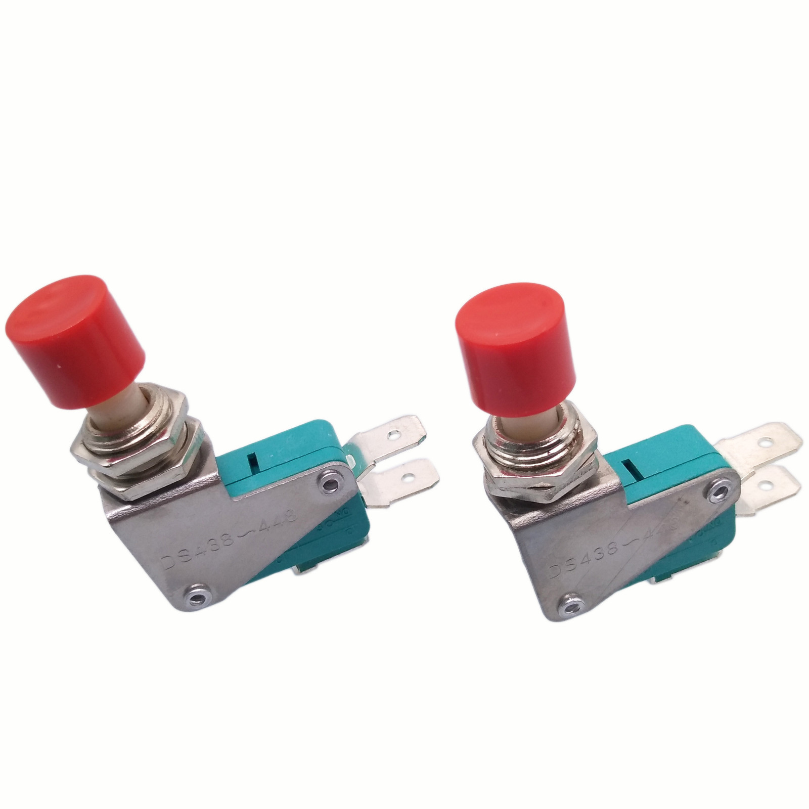 US Stock 2pcs SPDT NO NC Momentary Red Cap Push Button Micro Switch DS438