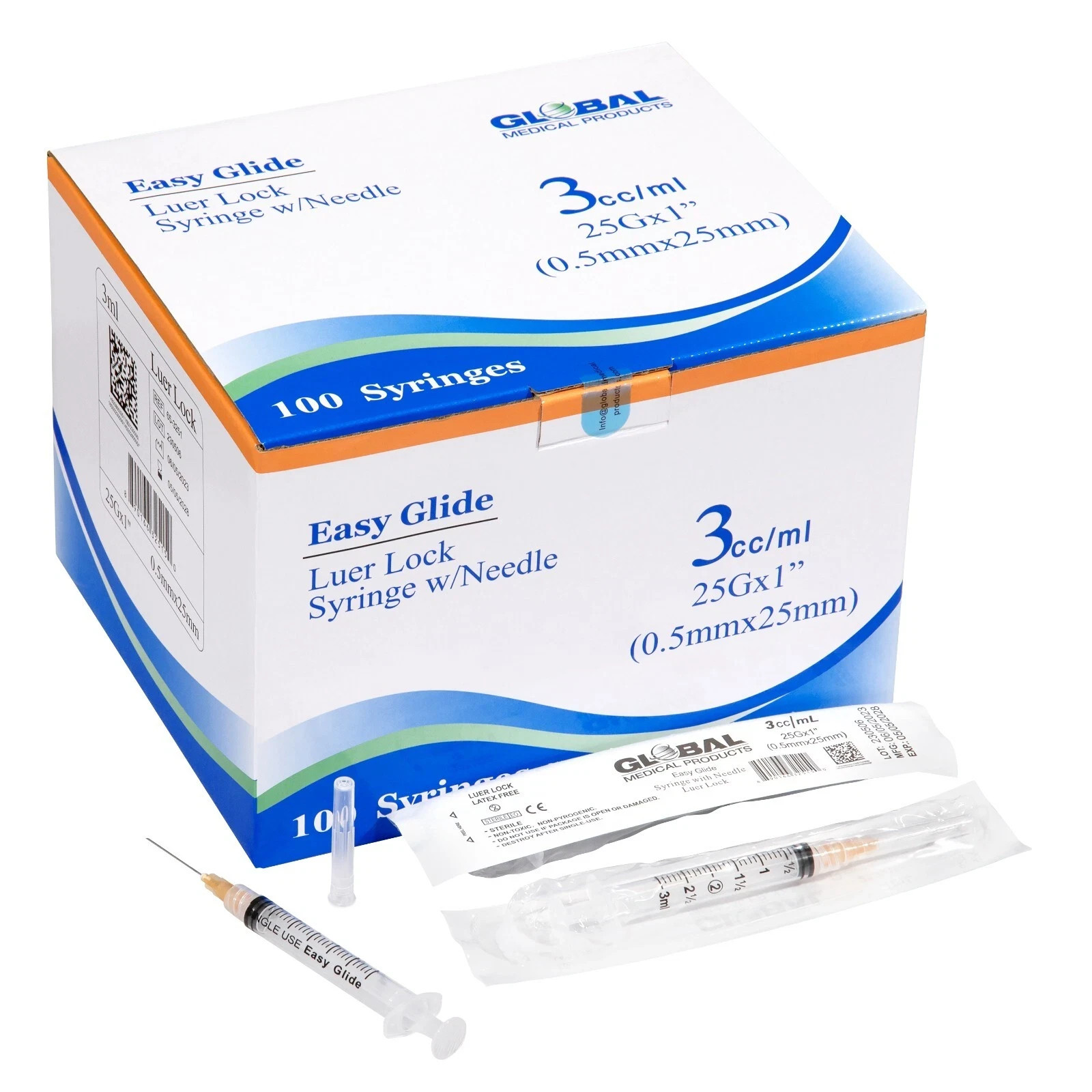3Ml/Cc 25g x 1" Lab Use Only - Global Medical Products -Sealed
