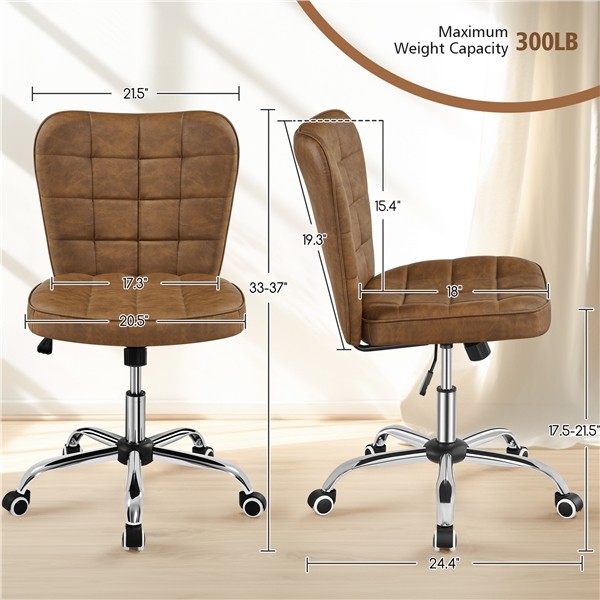 Modern Faux Leather Upholstered Rolling Office Chair Modern Task Chair