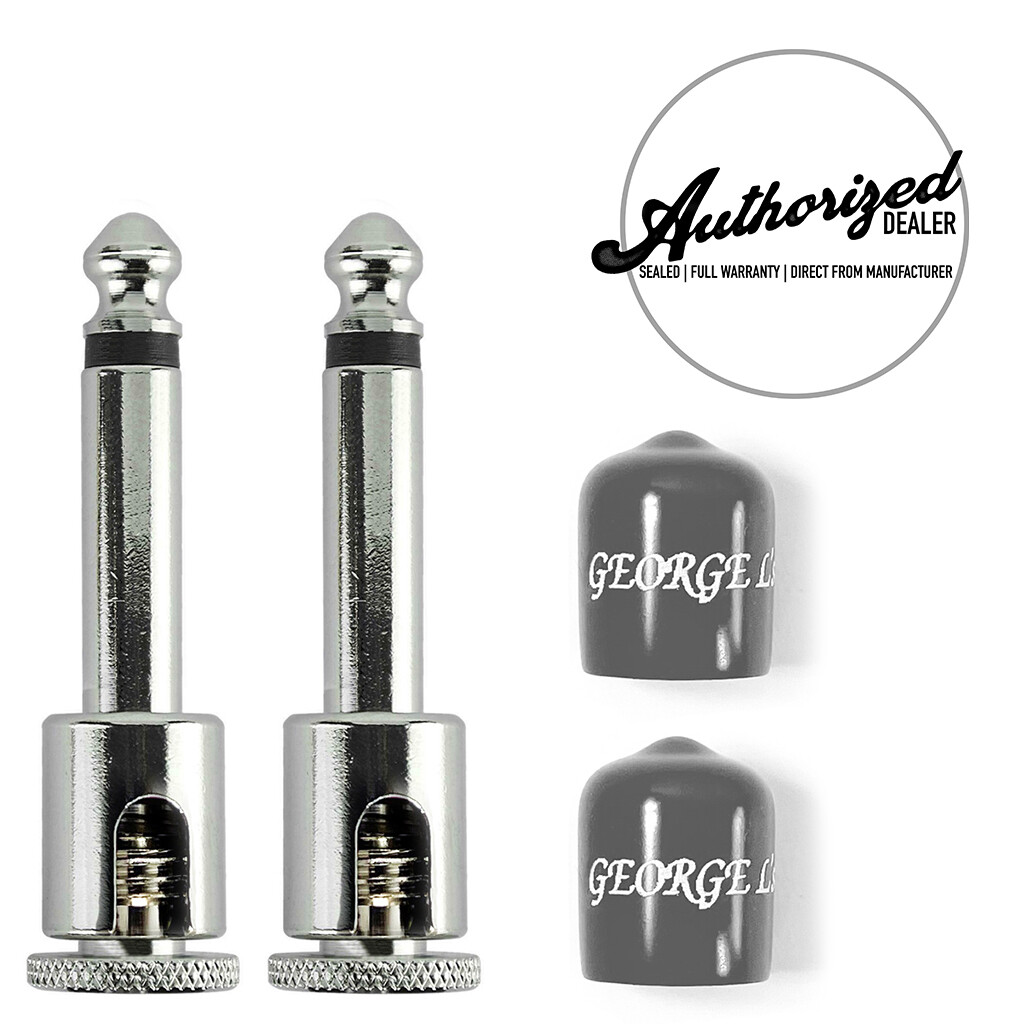 (2 Pack) George L's .155 Right Angle Plugs & Jackets Pedalboard Gray Kit