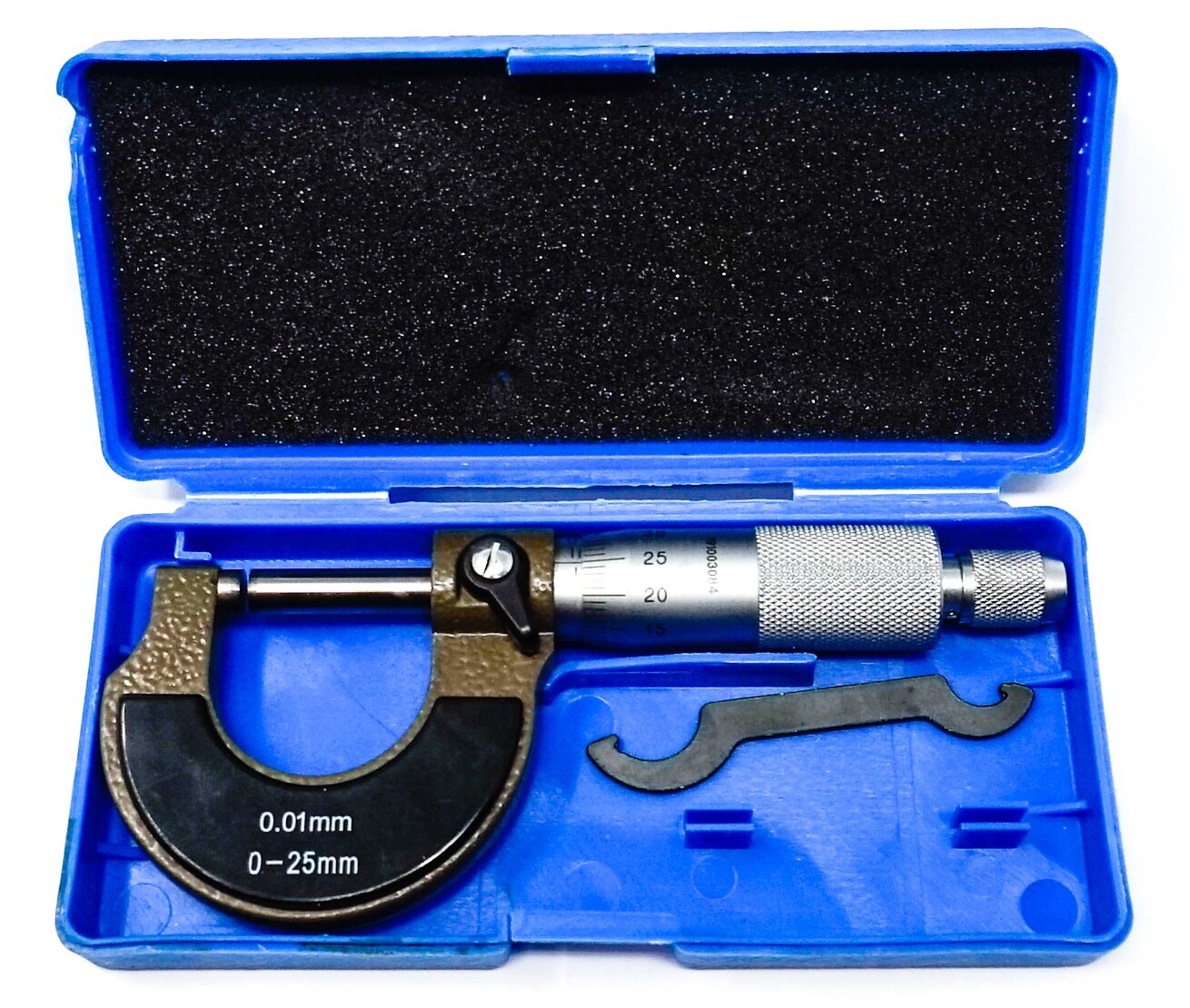 Unbranded Outside Metric Micrometer [0.01mm 0-25mm] w/ Metal Caliper Tool & Case