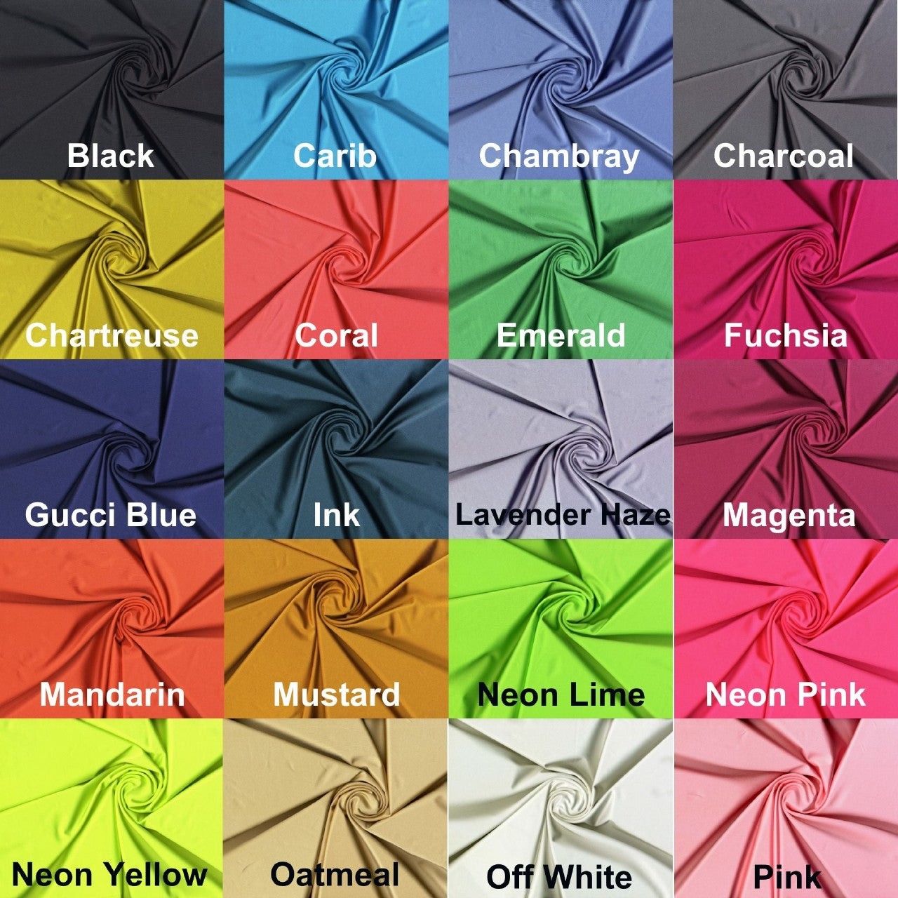 Milliskin, Power Satin™ Shiny Nylon Spandex 4-Way Stretch Fabric by the Yard