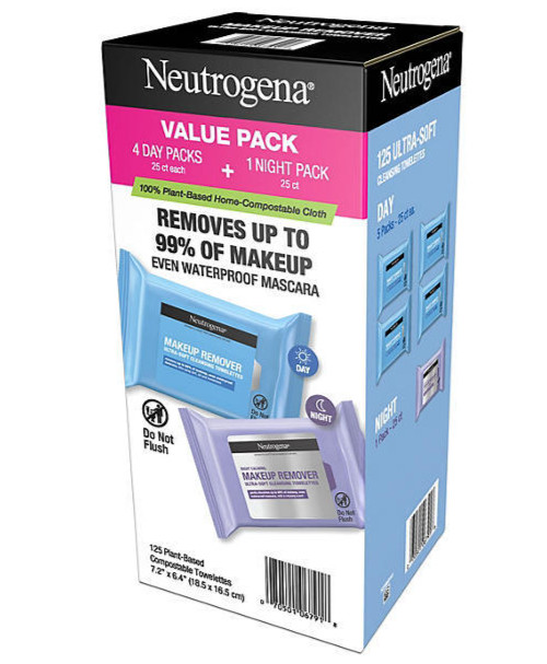 125 VALUE PACK Neutrogena Makeup Remover Day Night Calming Cleansing PLANT BASED