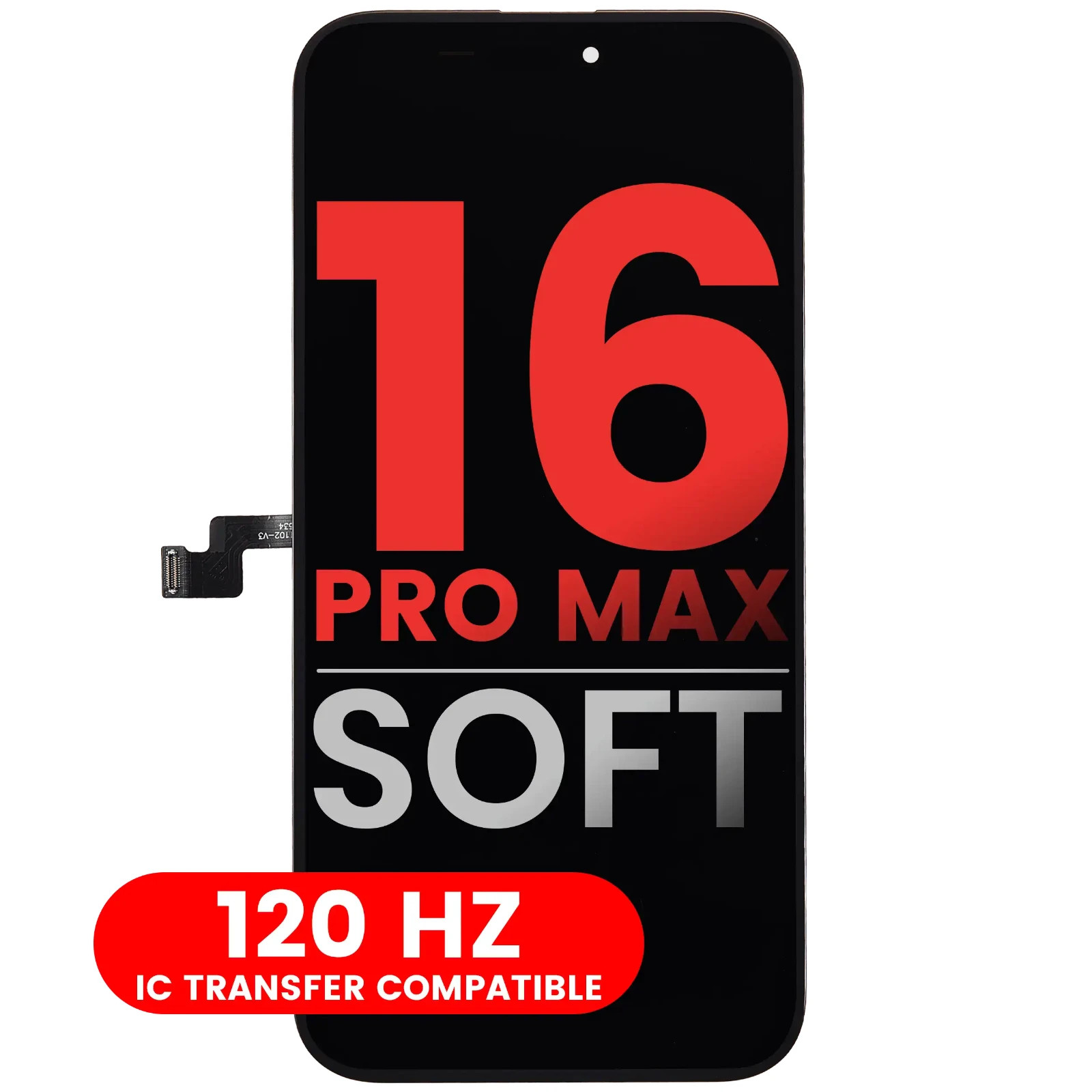 iPhone 16 Pro Max OLED Screen Soft 120Hz Display Assembly Replacement