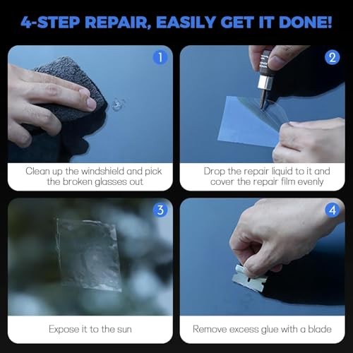 Windshield Crack Repair Kit for Windshield Chips Cracks Quick Car Glass Chip