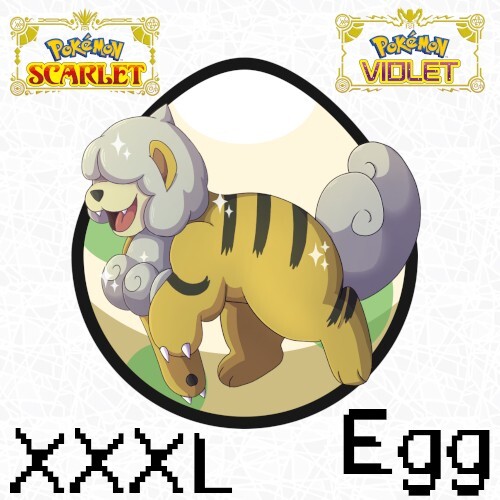 XXXL Egg Shiny Hisuian Growlithe Lv.1 Jumbo Mark Hisui Pokemon Scarlet Violet SV