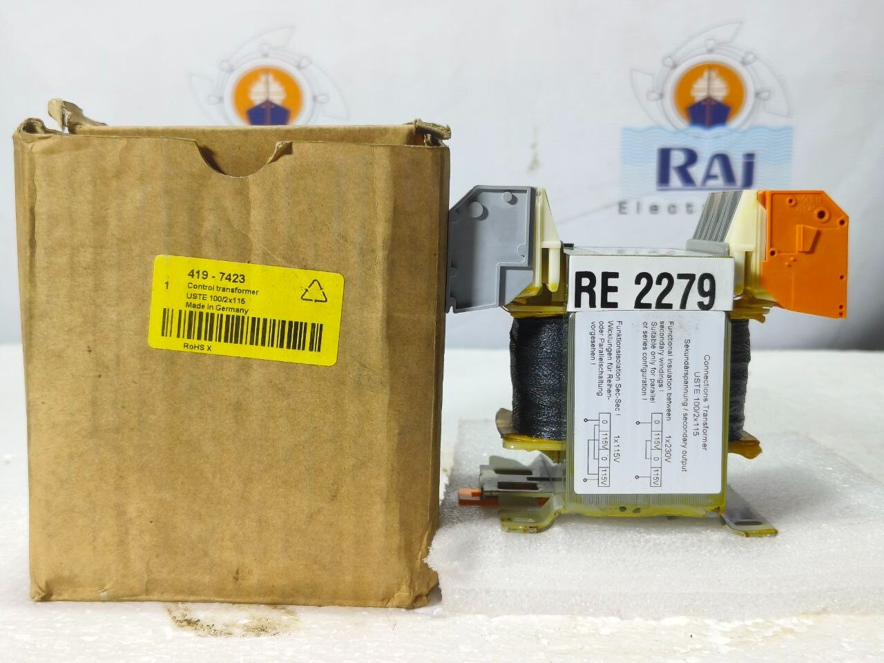 BLOCK USTE 100/2X115 CONTROL AND ISOLATING TRANSFORMER 208/600VAC TO 2 X 115VAC