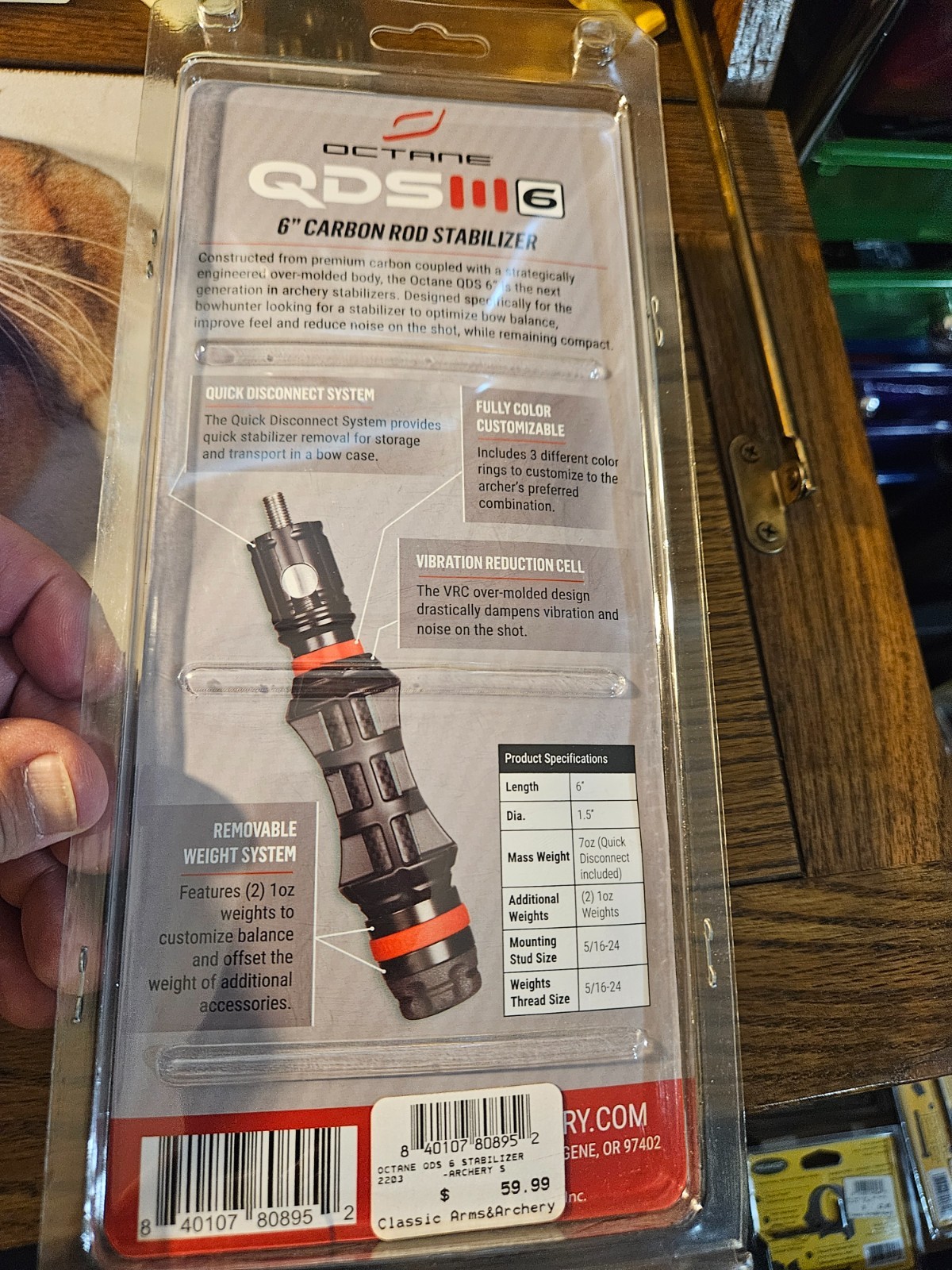 Octane QDS 6 in carbon rod stabilizer