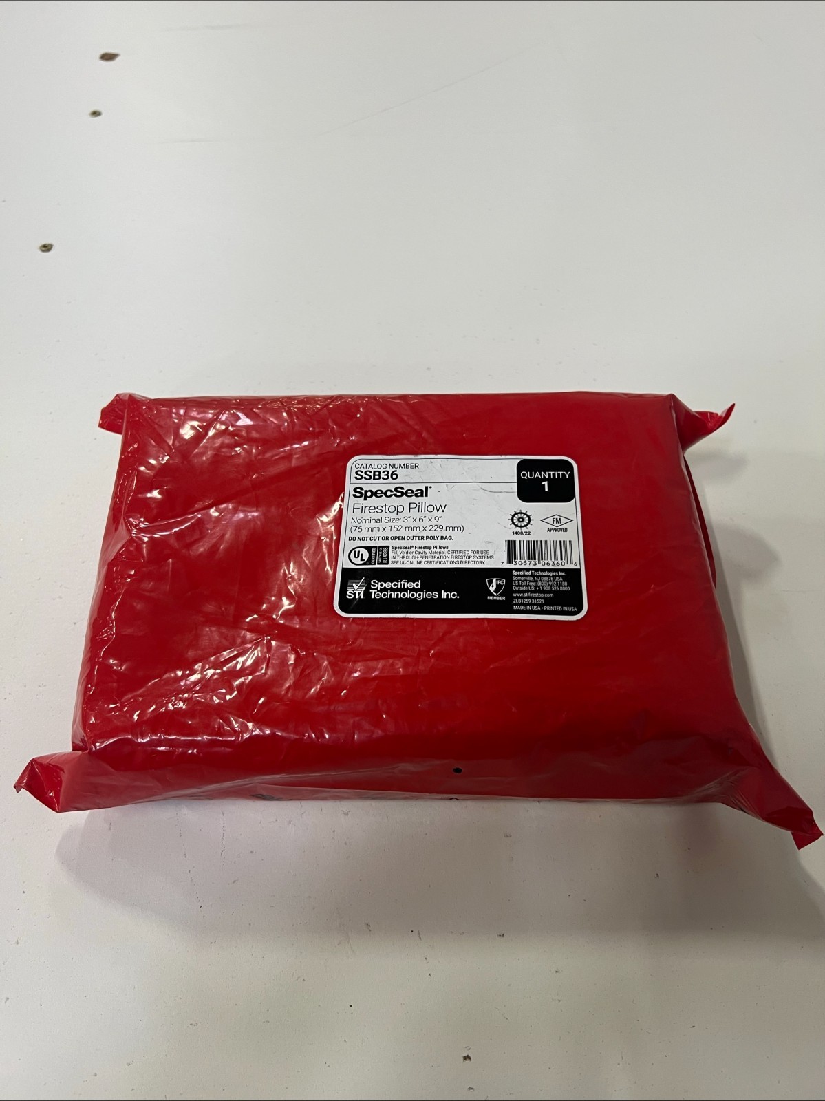 STI Firestop Pillows (SSB36) - 3" x 6" x 9"