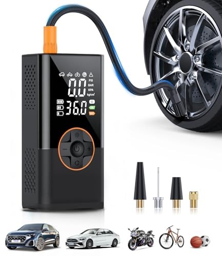 Tire Inflator Portable Air Compressor, 3X Faster Air Compressor with Black
