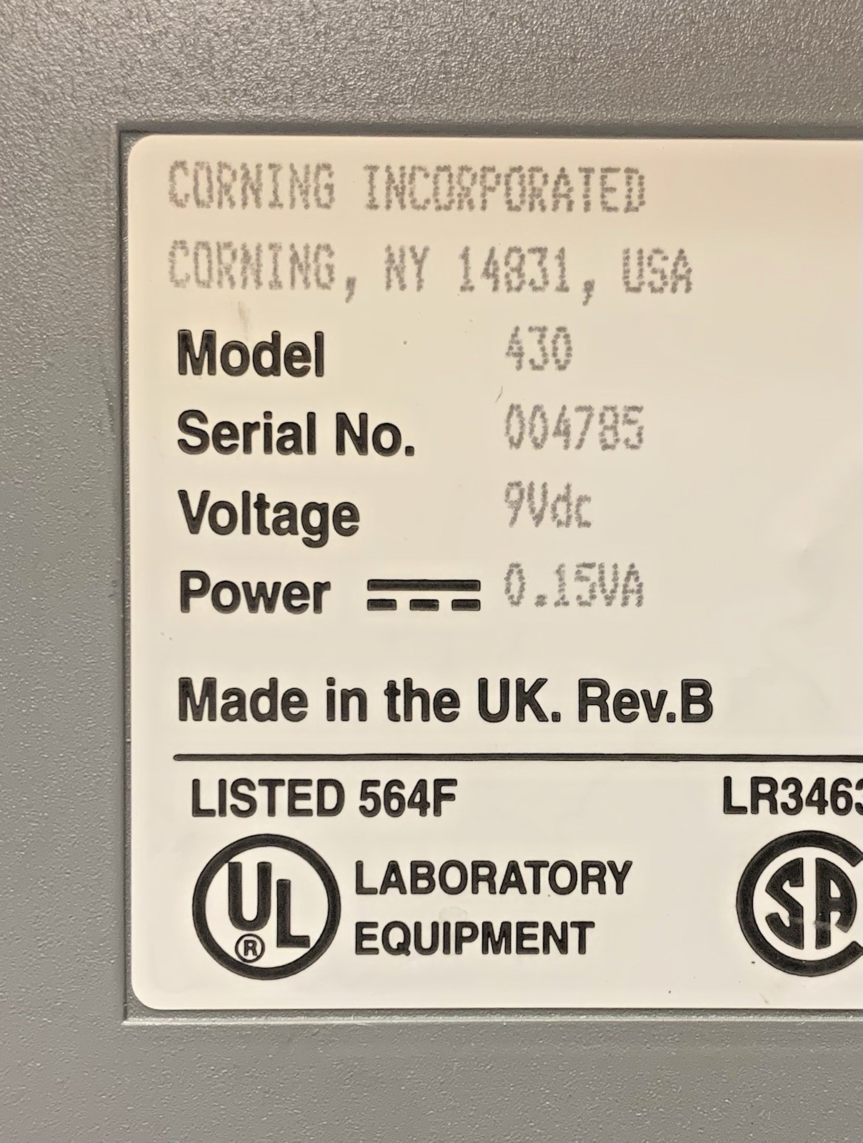 Corning Model 430 pH Meter