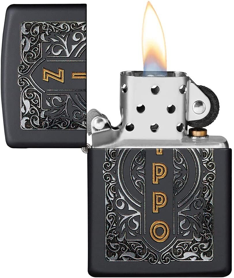 Zippo Logo Design Black Matte 49535