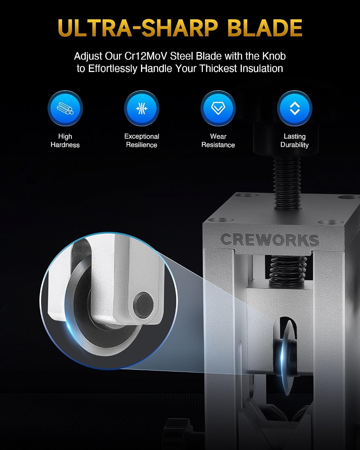 CREWORKS Electric Wire Stripper Machine, 0.06"-0.9" Automatic Wire Stripper