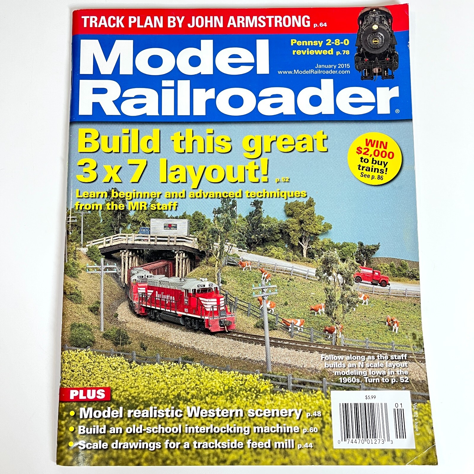 Model Railroader JAN 2015 Build 3x7 Layout Western Scenery Feed Mill Drawings