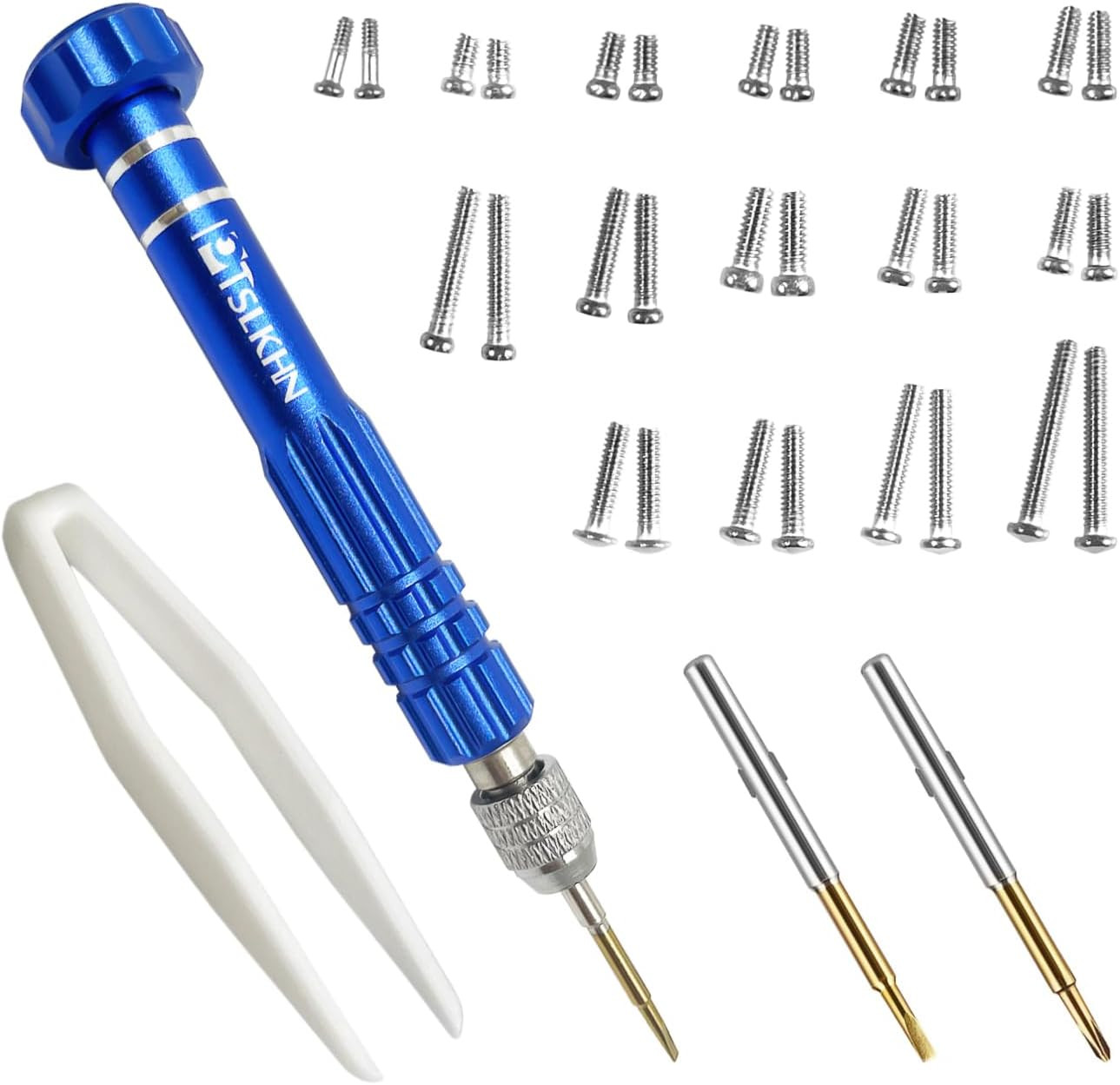 Eyeglass Repair Kit with S2 Steel Screwdriver & 15 Types of Frame Screws