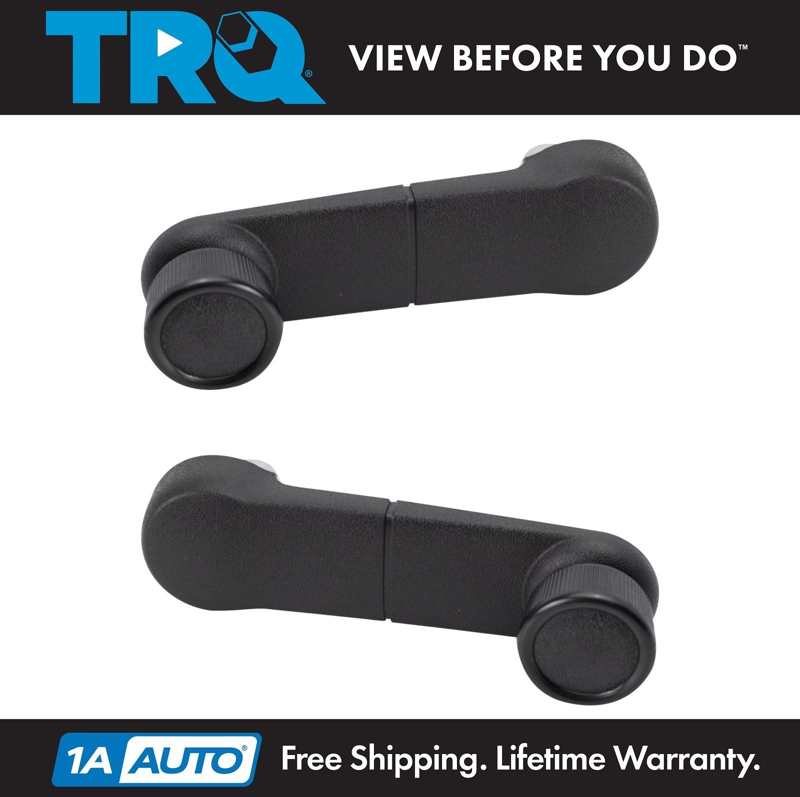 TRQ Front Window Crank Handle Black Metal Upgrade LH RH Pair for Ford Truck