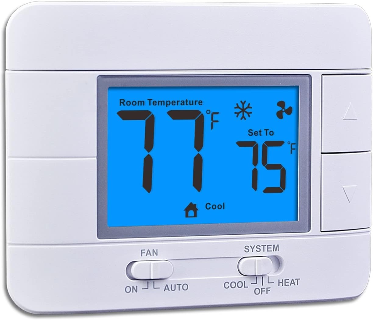 Digital Non-Programmable Thermostat - 1 Heat/1 Cool Single Stage Home System