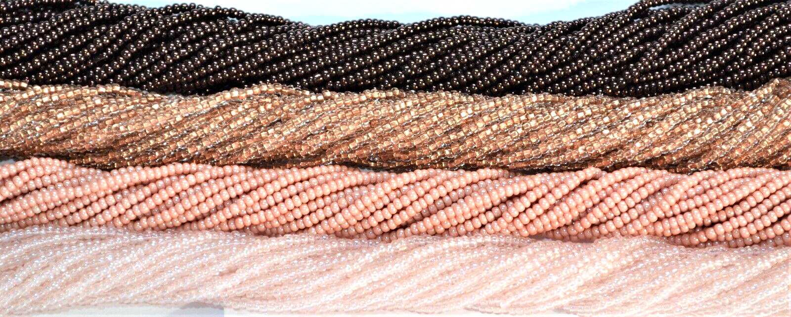 Terra Rose & Copper Bundle - Size 11/0 Preciosa® Czech Glass Seed Beads 4 Hanks