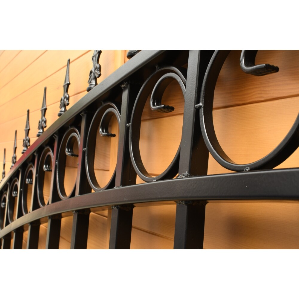 ALEKO Garden Yard Privacy Steel Dual Driveway Gate 12 ft Prague Style Black