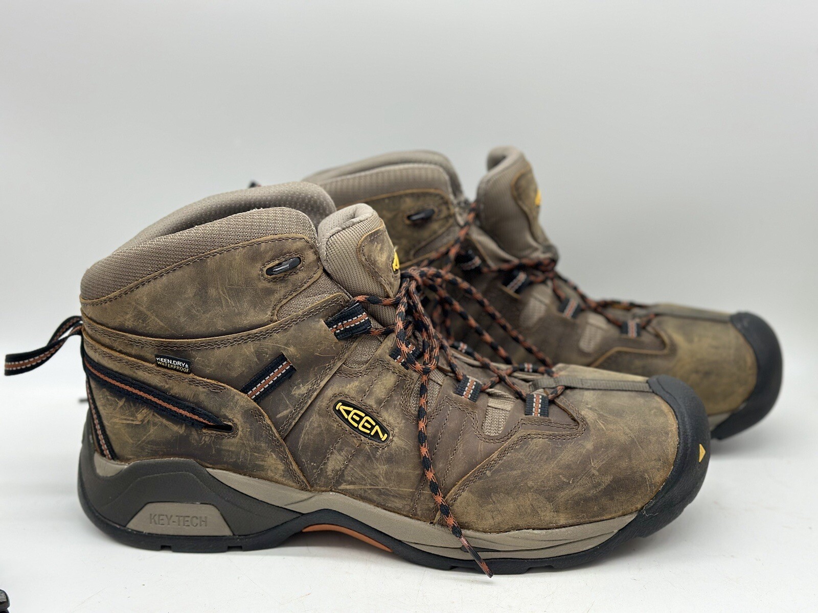 Keen Utility' Men's Detroit XT Mid WP Soft Toe - Black Olive / Leather Brown 16