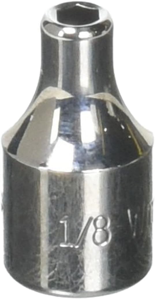 JHWM-604 1/4-Inch Drive Shallow SAE Socket 1/8-Inch Size, High-Polished Chrom...