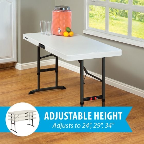Lifetime 4 Foot Commercial Folding Table Almond