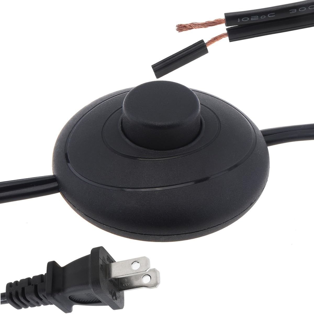 6Ft Floor Foot Pedal Push Switch Inline Lamp Light On/Off Control with Wire Plug