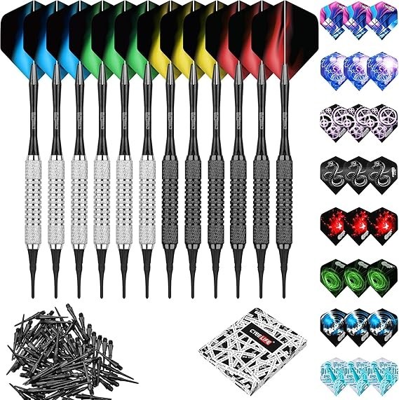Cyeelife 16 Grams Soft Tip Darts with 42 Flights and 100 Plastic Points