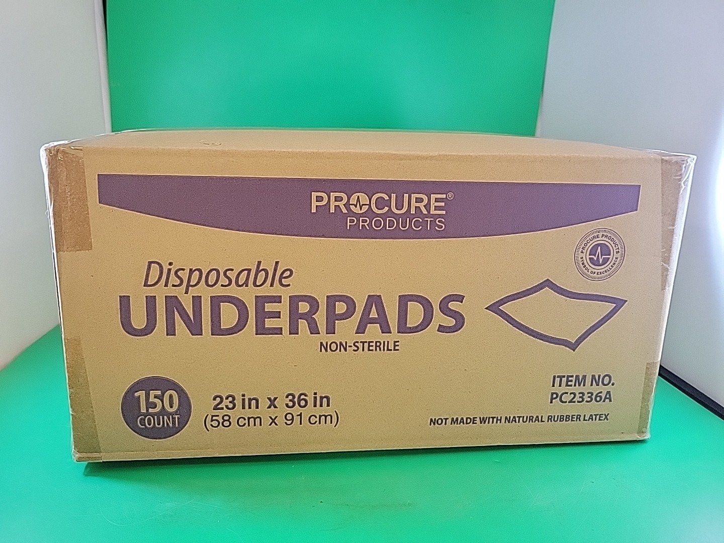 PROCURE PRODUCTS DISPOSABLE UNDERPADS 148 count 23" X 36'' open box 2 missing