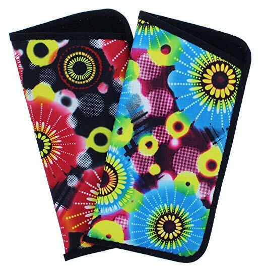 2 Pack Soft Slip In Eyeglass Case For Women In Red & Blue Daisy Fabric