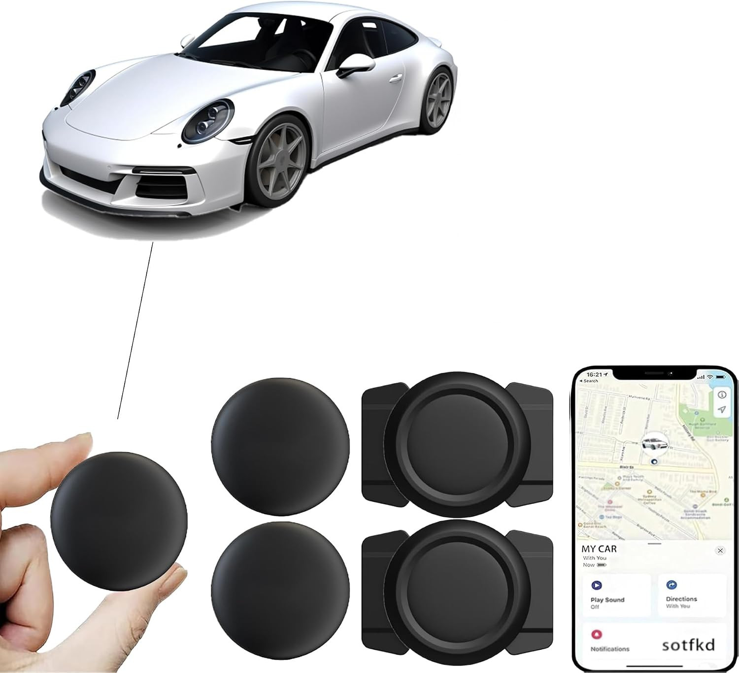 2 Pack GPS Tracker for Vehicles,Tracker Device for Vehicles W/Magnetic | Trackin