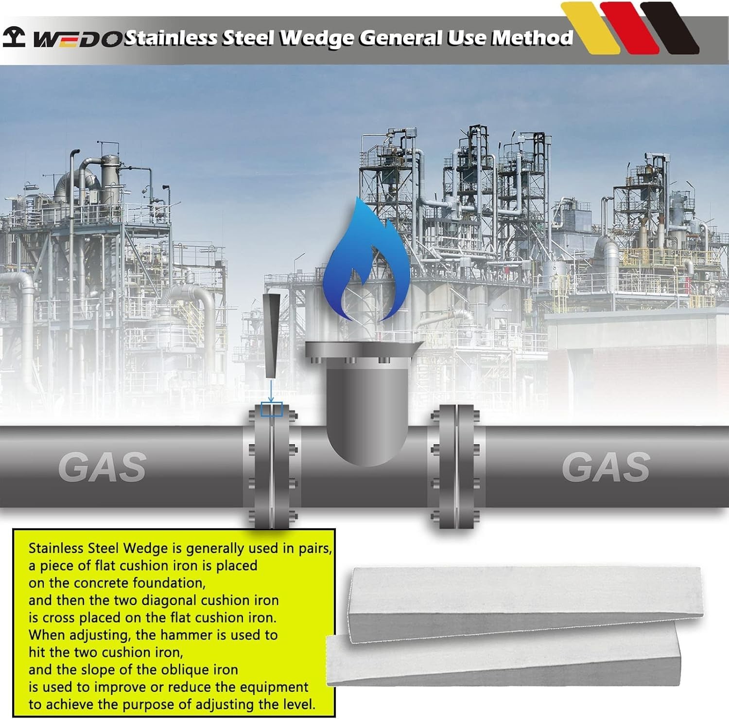 Stainless Steel Flange Wedge,Pipefitting Welding Tool,Rust-proof,Corrosion Re...