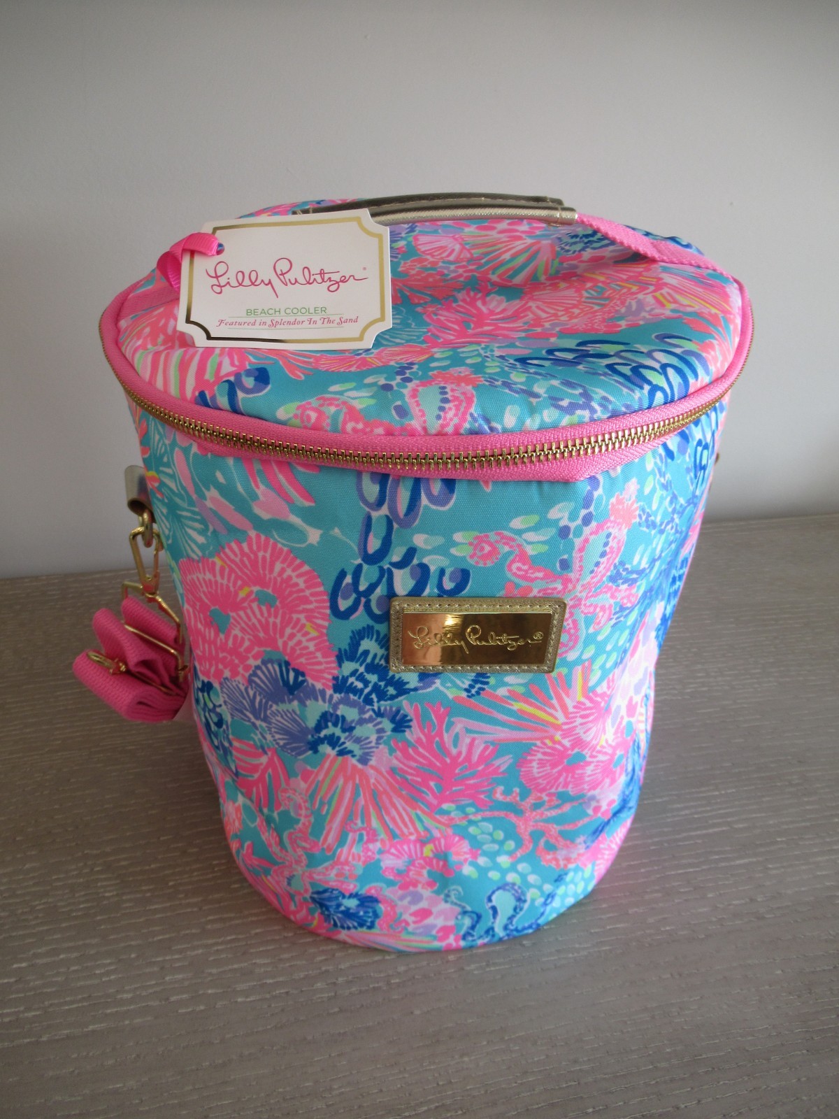 LILLY PULITZER BEACH COOLER/ICE BUCKET-SPLENDER IN THE SAND NEW W/TAG 10”Dx12”H