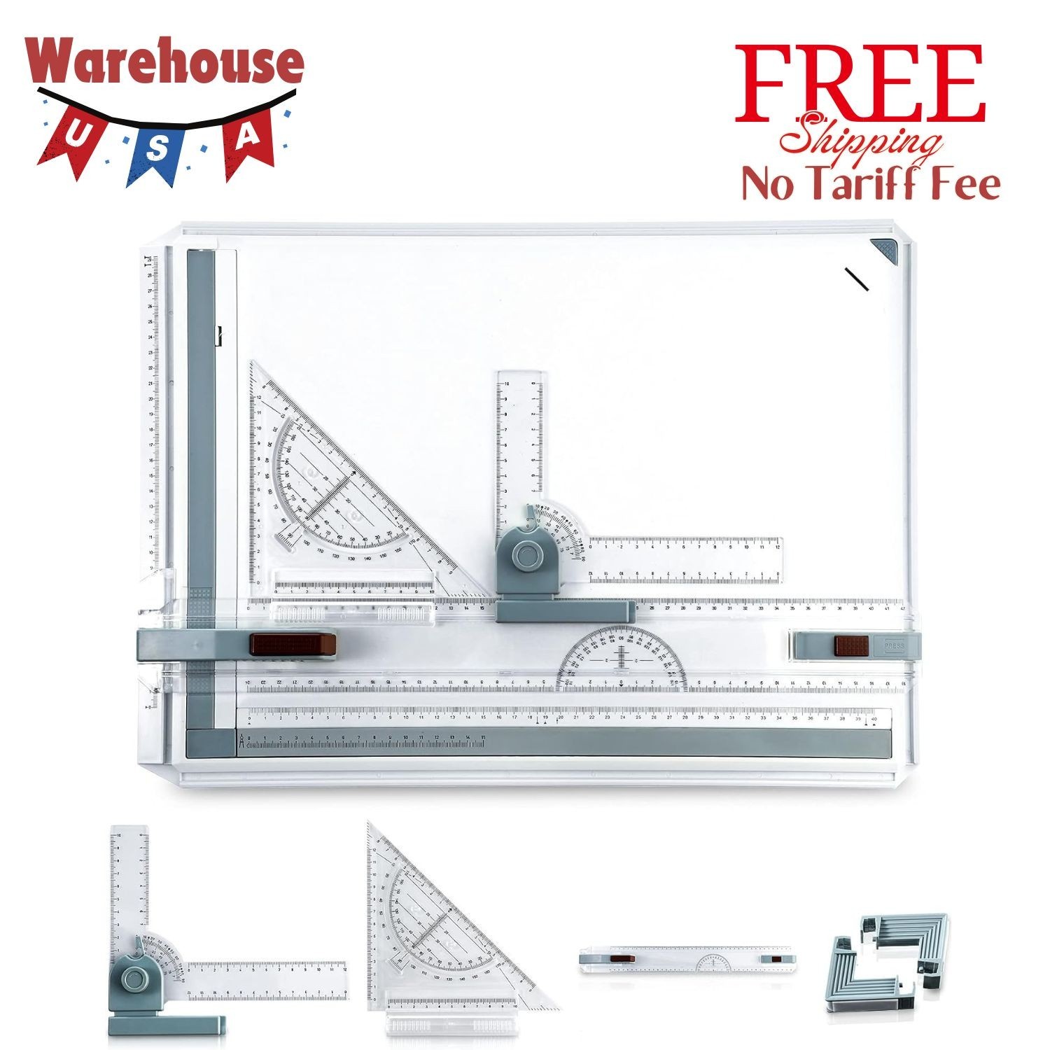 A3 Portable Drawing Board, Multi-Function Metric Drafting Table Drafting Board