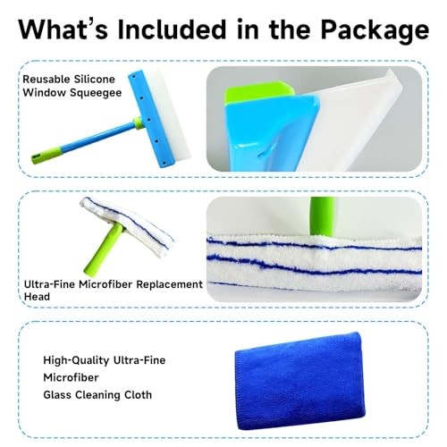 Recyclable Silicone Window Squeegee Kit – 3-in-1 Glass Cleaning Tool with