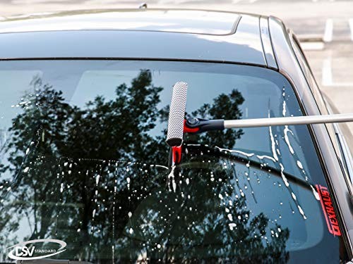 Professional Window Squeegee | 2-in-1 Window Cleaner Sponge and Soft Rubber