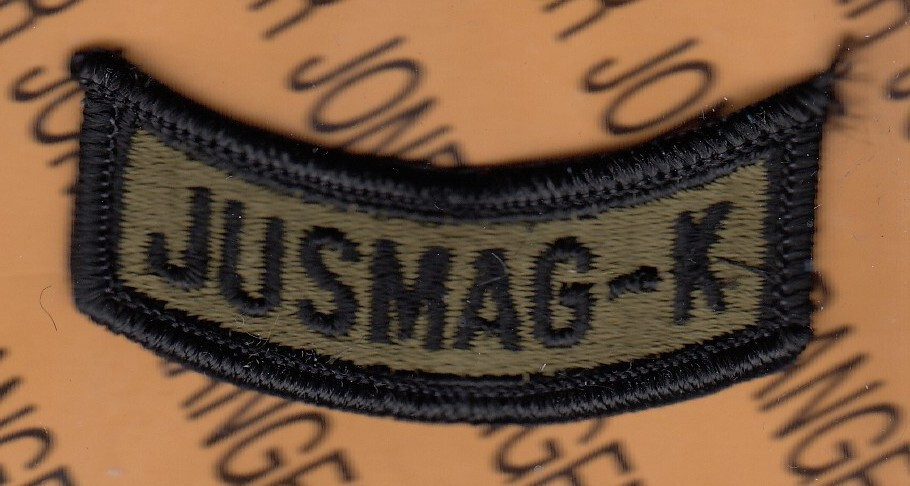 US Army Joint US Military Advisory Group Korea JUSMAG-K ~2.5" tab patch m/e