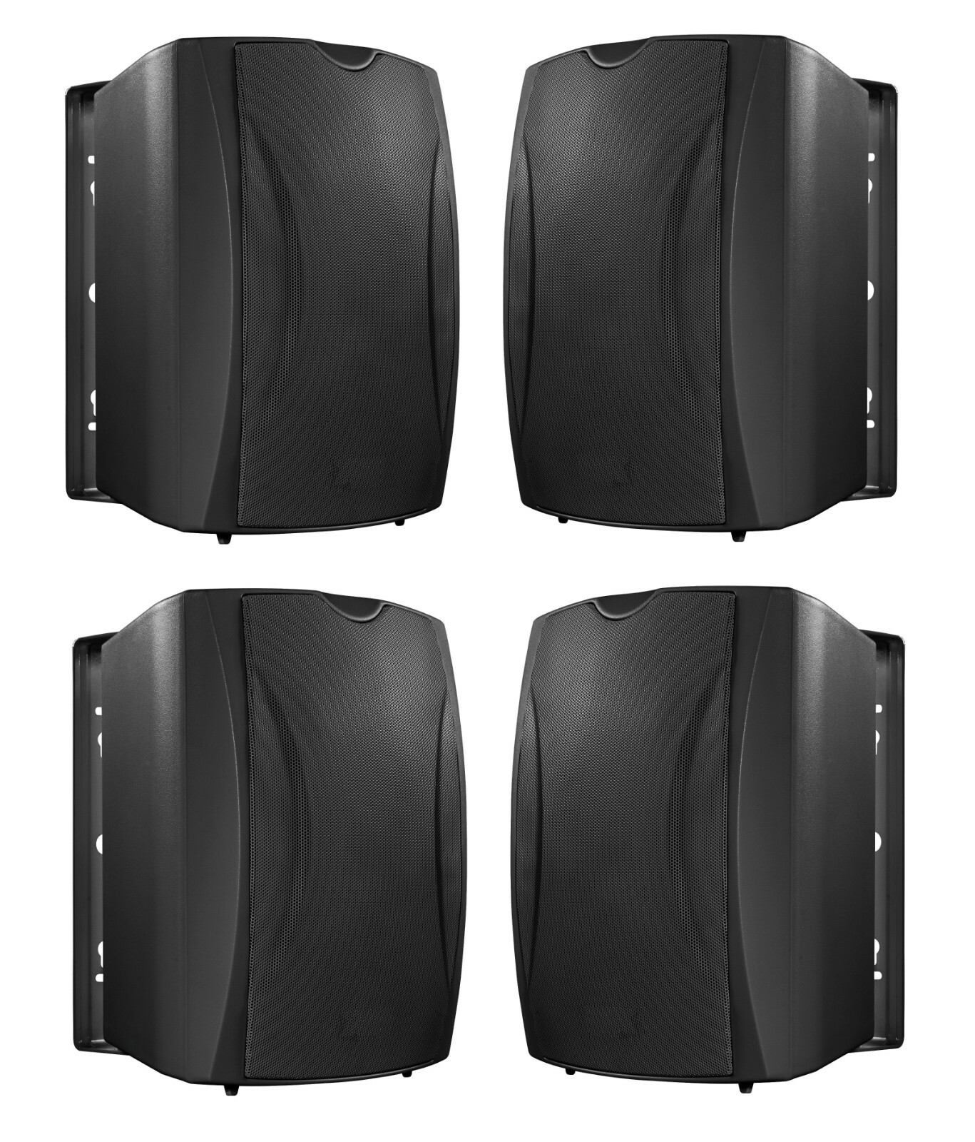 4 Pack - TDX 5.25" Outdoor Weather Resistant IP55 Waterproof Black Wall Speakers